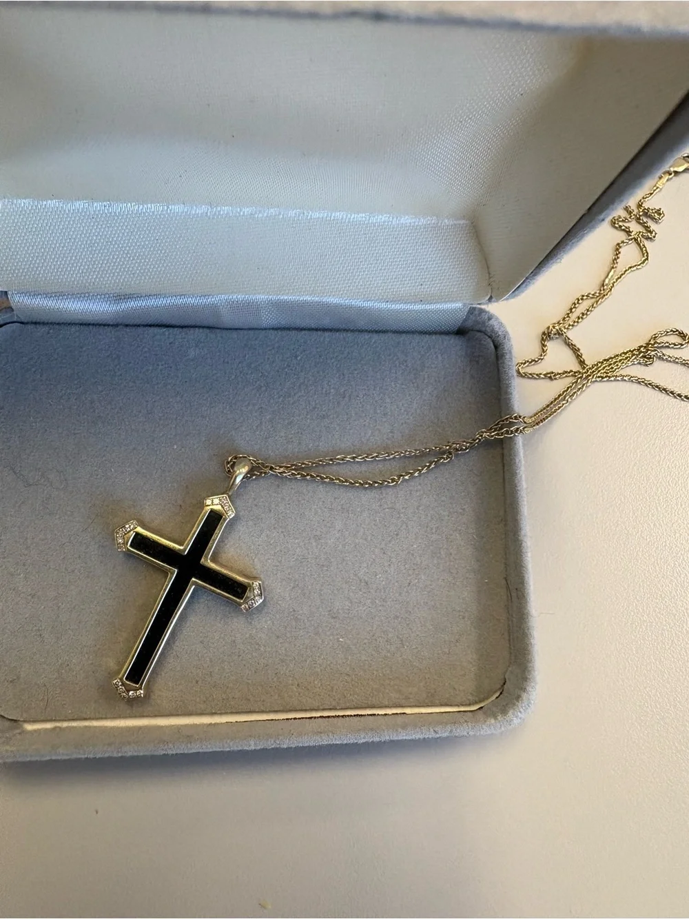 EFFY Men's Onyx & Diamond (1/10 ct. t.w.) Cross 22
